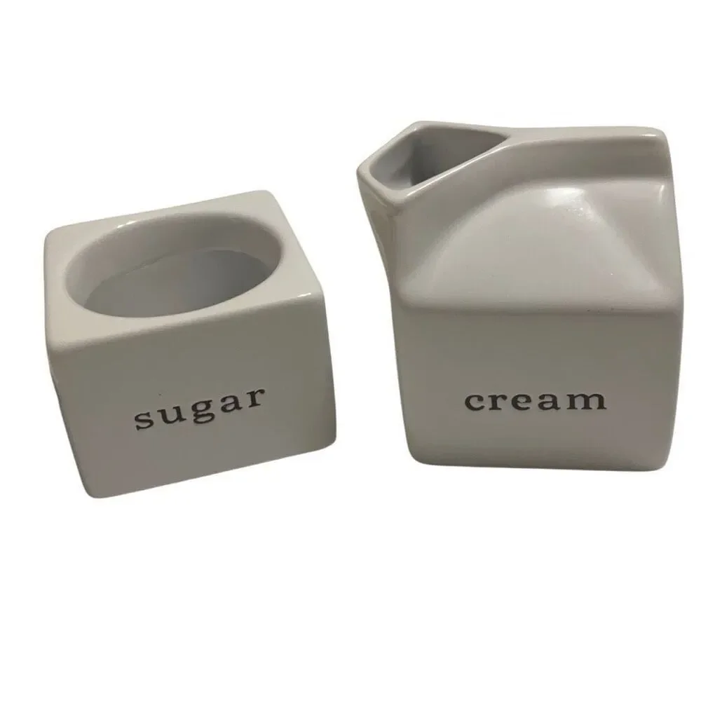 Crate&Barrel White Sugar and Cream Set